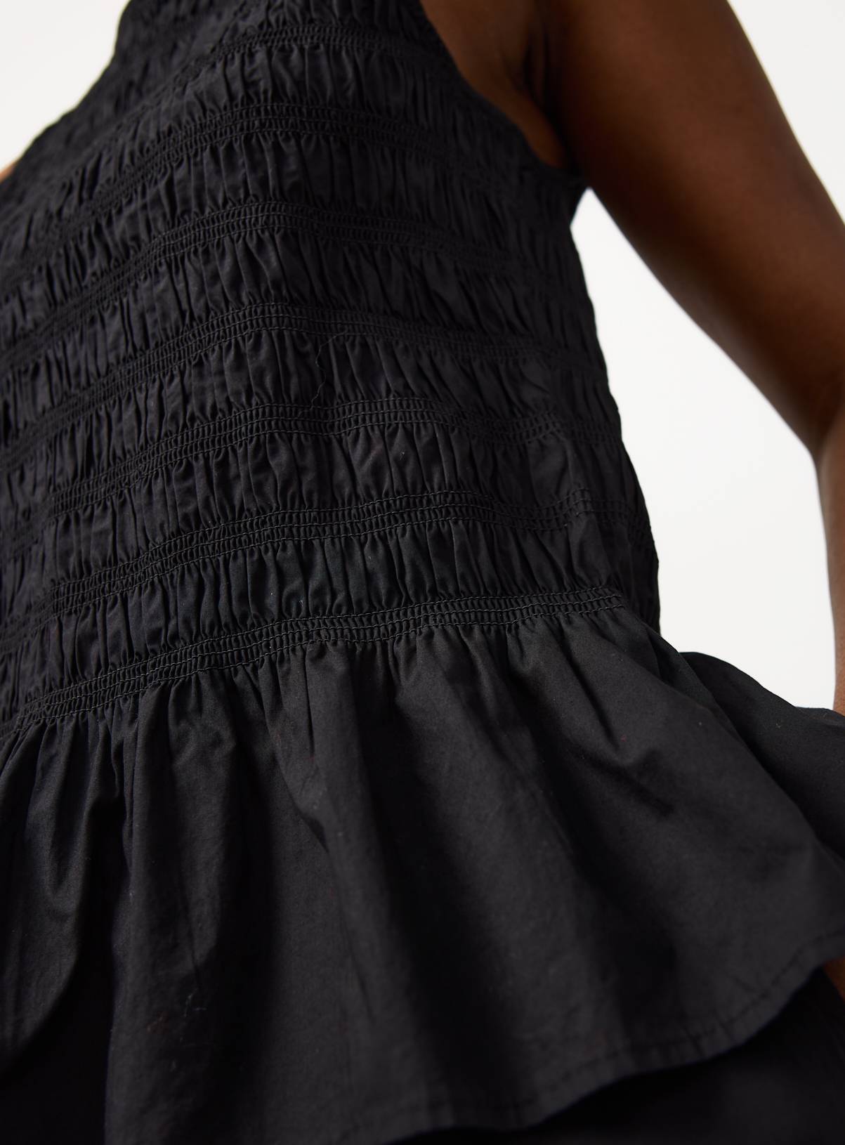 Black Poplin Shirred Sleeveless Co-ord Top 10 - Image 3