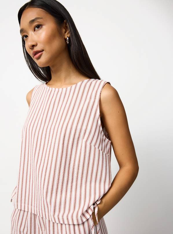 Cream Stripe Print Sleeveless Co-ord Shell Top 18