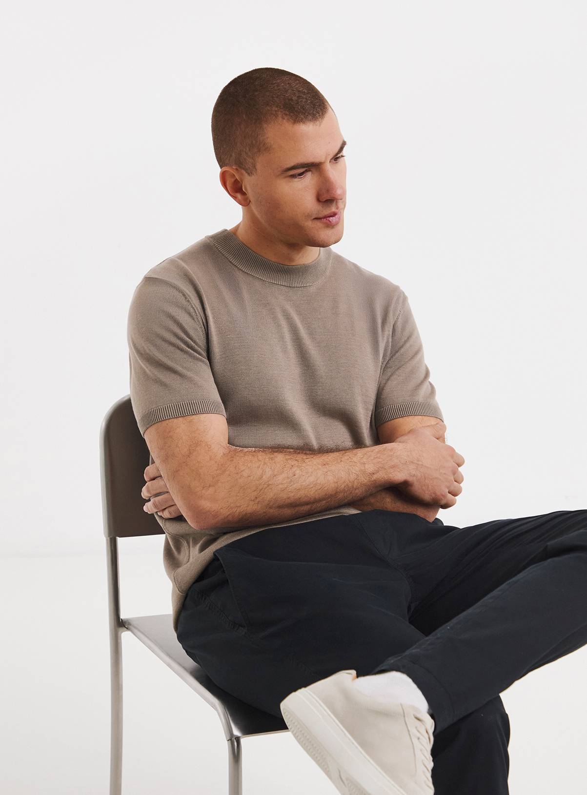 JACAMO Knitted Crew Neck T Shirt XL - Image 4