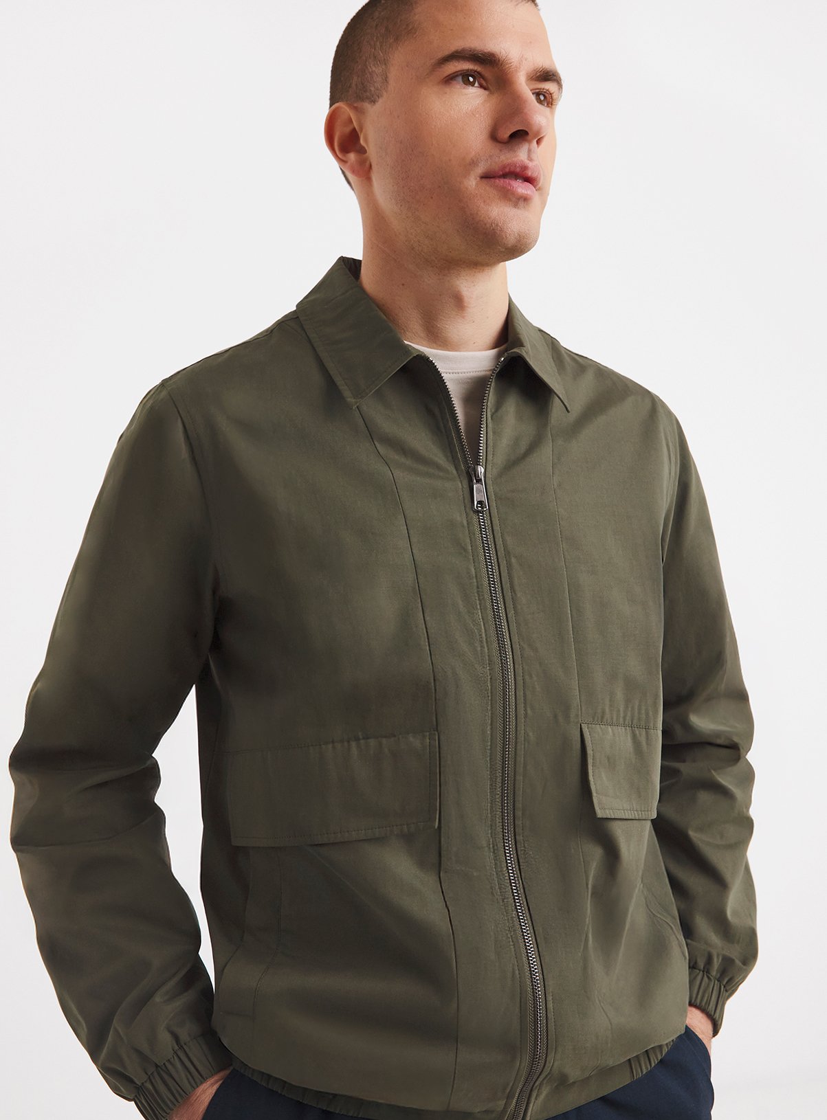 JACAMO Peached Smart Harrington Jacket Khaki 3XL - Image 1 thumbnail