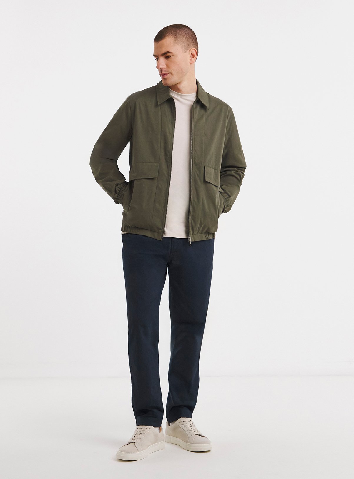 JACAMO Peached Smart Harrington Jacket Khaki 3XL - Image 3 thumbnail