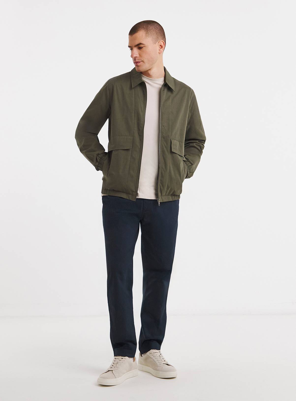 JACAMO Peached Smart Harrington Jacket Khaki 3XL - Image 3