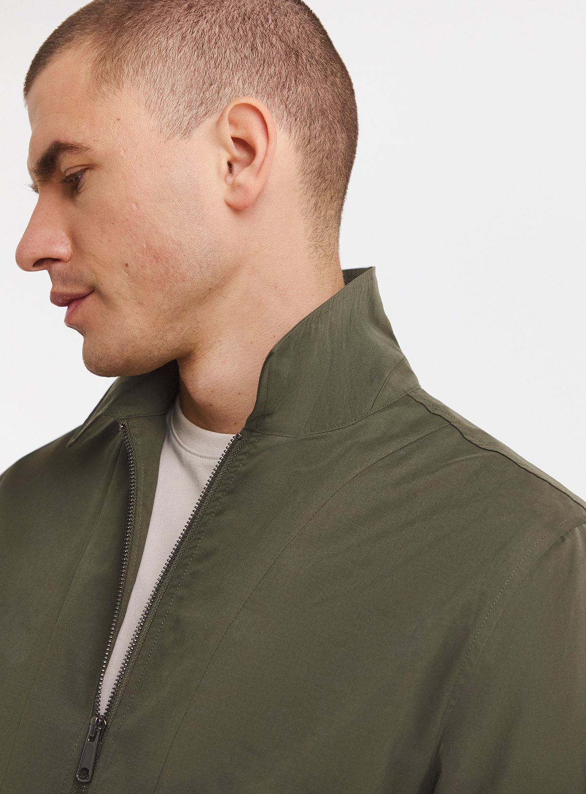 JACAMO Peached Smart Harrington Jacket Khaki 3XL - Image 4 thumbnail