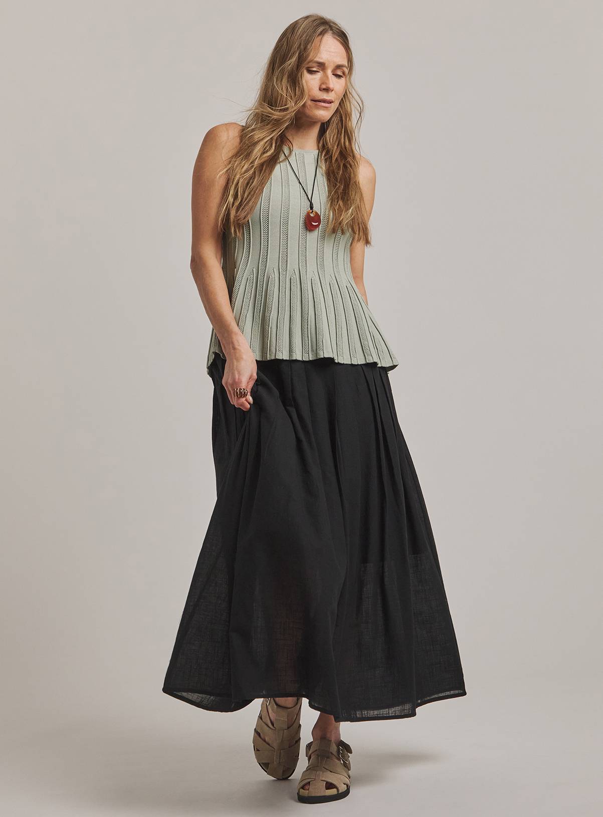 JD WILLIAMS Anthology Pleat Tuck Midi Skirt 20 - Image 2