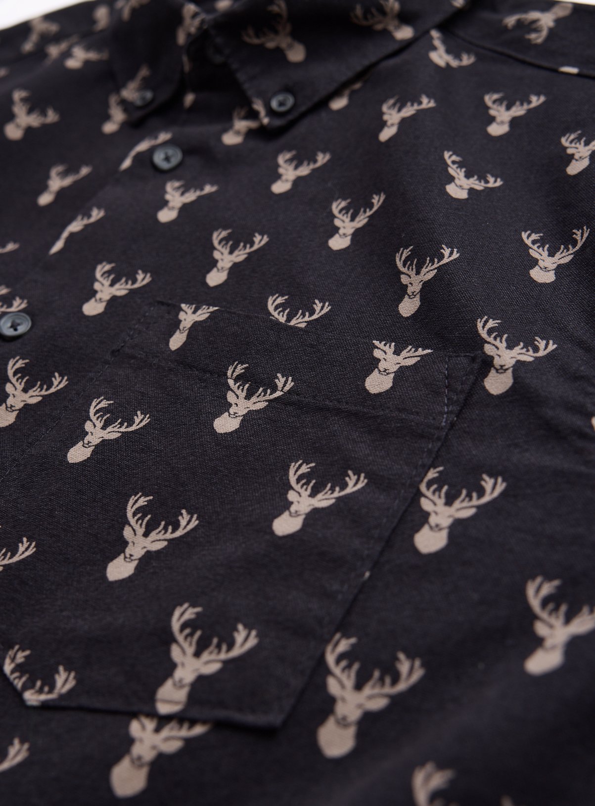 Navy Stag Printed Oxford Shirt M - Image 2 thumbnail