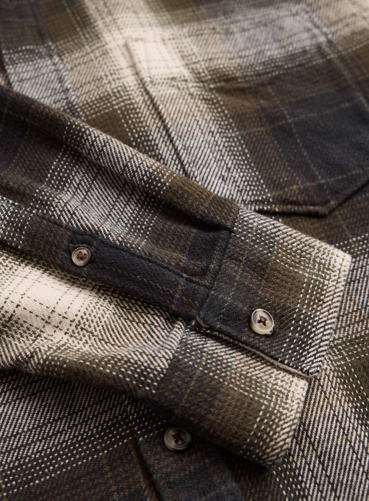 Khaki Heavyweight Check Long Sleeve Shirt XXXL - Image 2