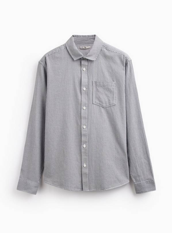 Tonal Blue Pinstripe Long Sleeve Shirt M