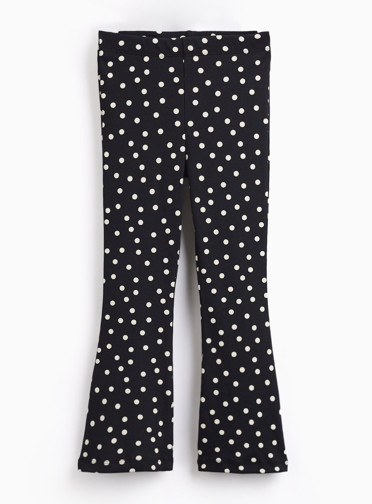 Black Polka Dot Print Kick Flare Trousers 14 years - Image 1 thumbnail