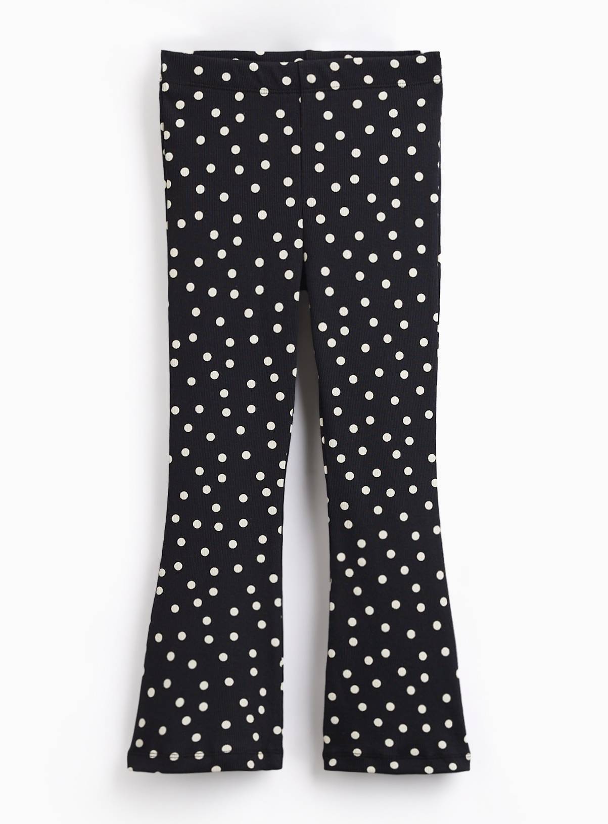 Black Polka Dot Print Kick Flare Trousers 14 years - Image 1