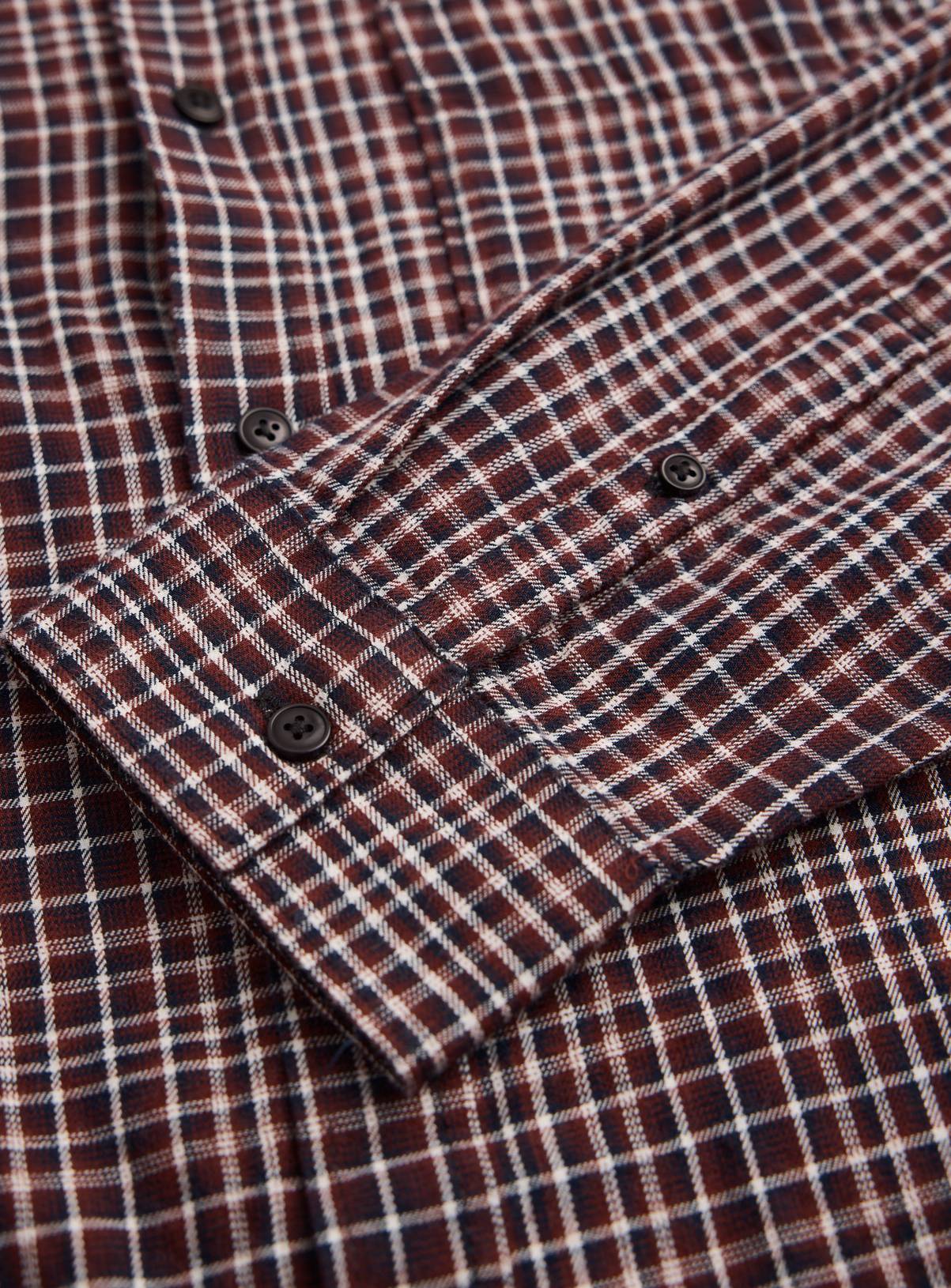 Brown Mini Window Pane Brushed Check Shirt XL - Image 2