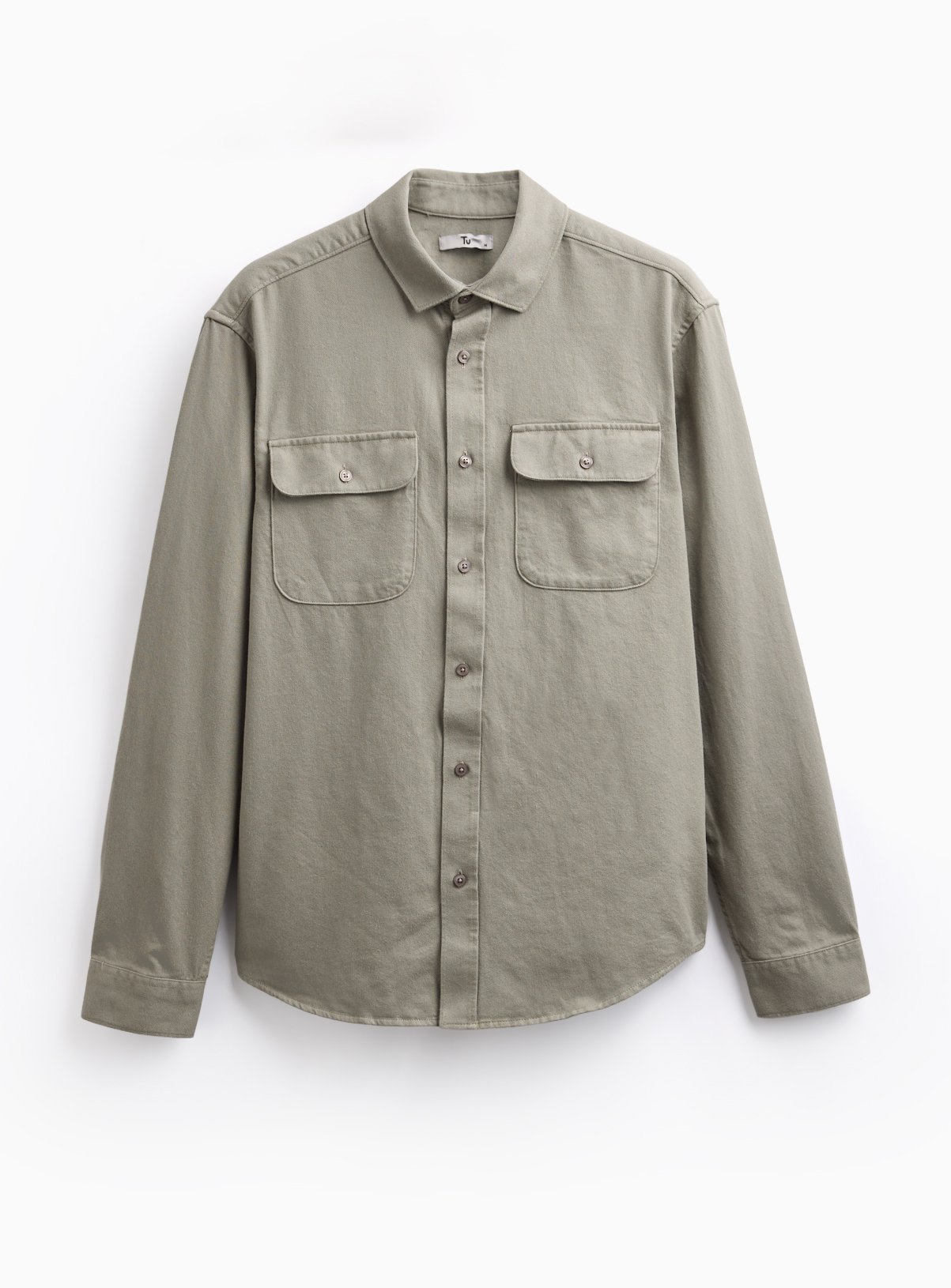 Khaki Green Long Sleeve Twill Shirt XL - Image 3 thumbnail