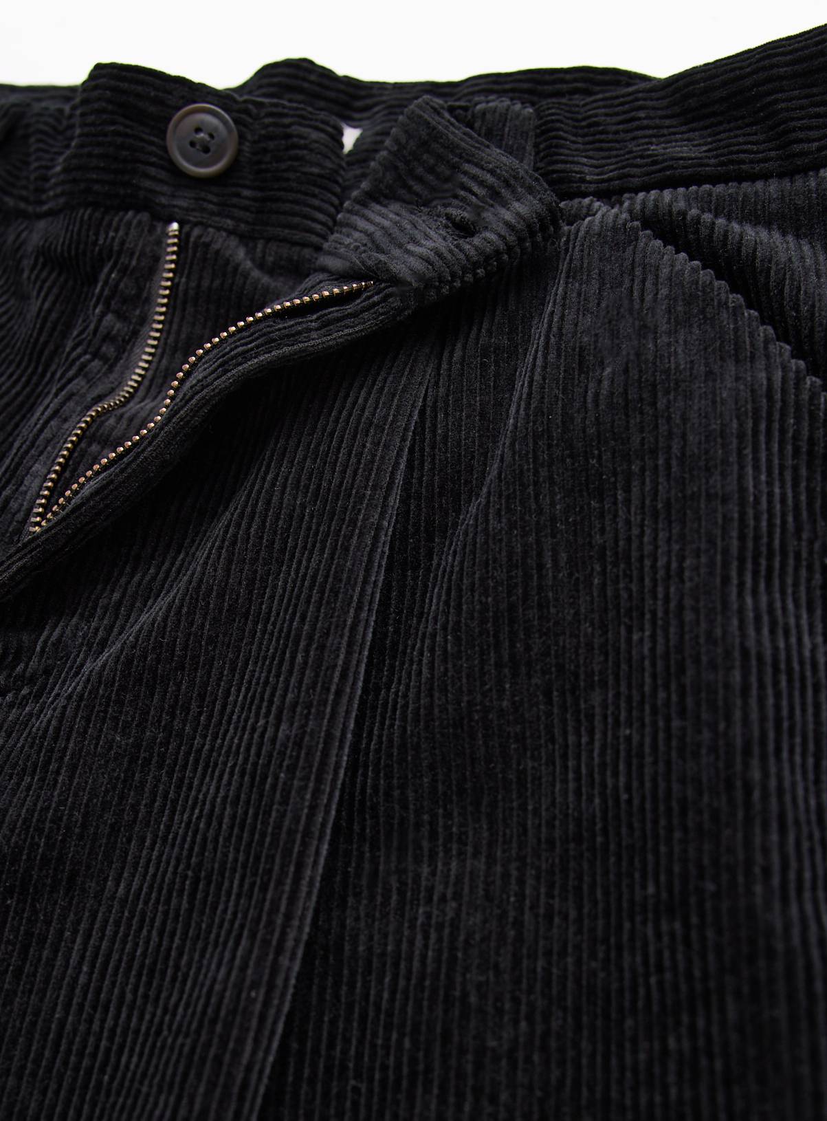 Black Straight Leg Corduroy Trousers 38L - Image 4
