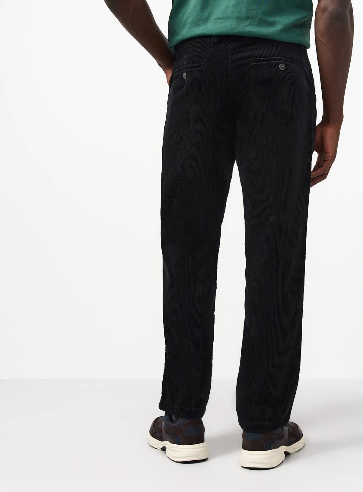 Black Straight Leg Corduroy Trousers 38L - Image 5