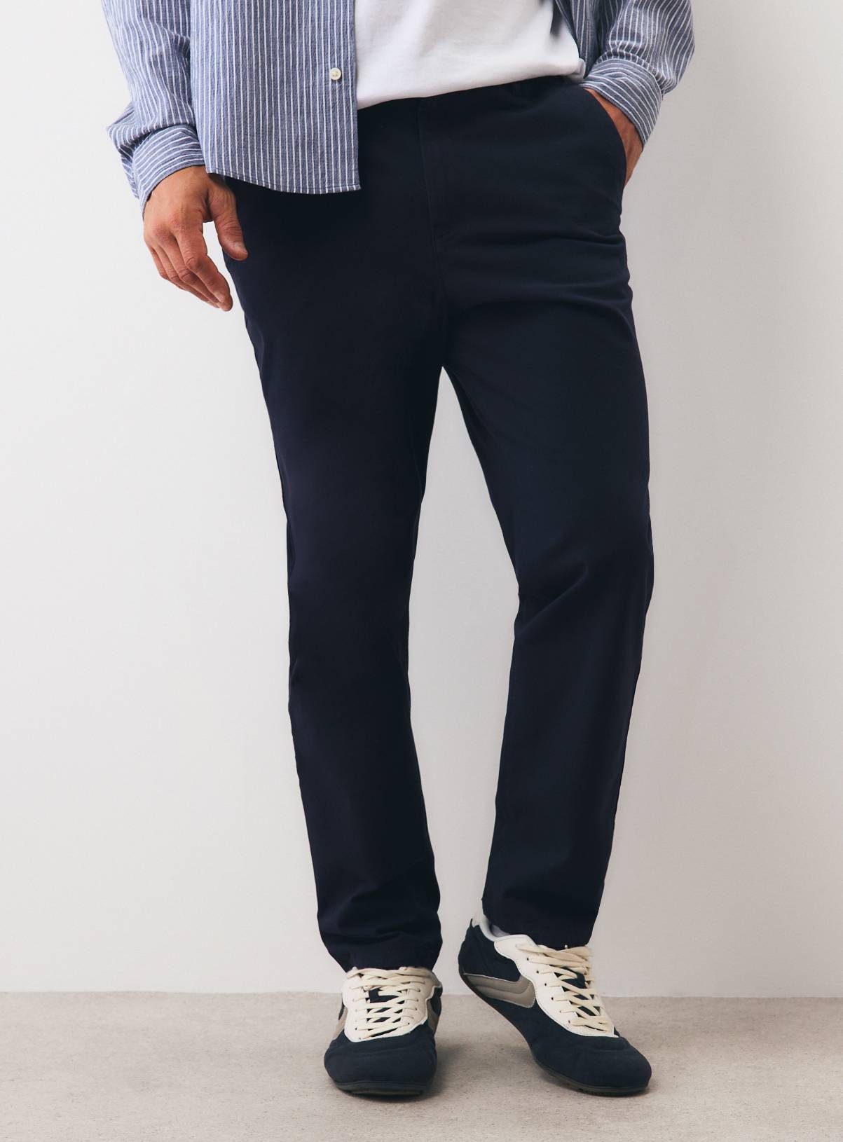 Navy Slim Chino Trousers 40R - Image 1