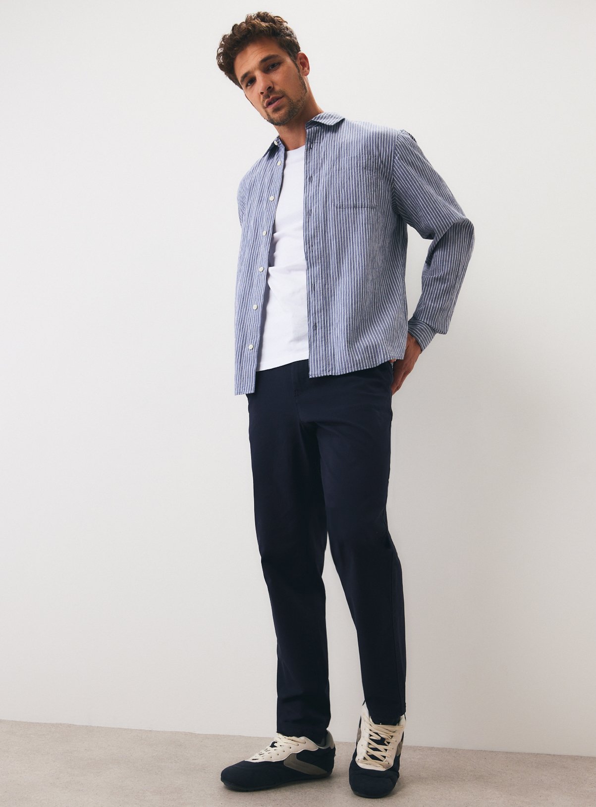 Navy Slim Chino Trousers 40R - Image 2 thumbnail