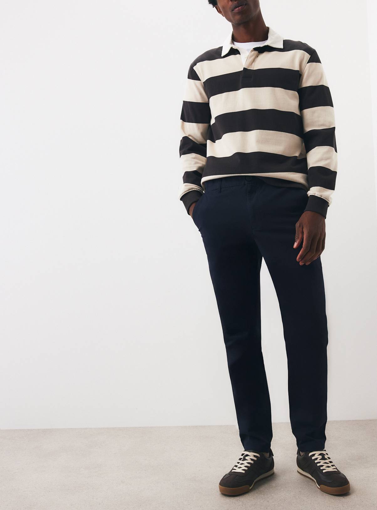 Ultimate Skinny Fit Cotton-Rich Navy Chinos 40L - Image 2