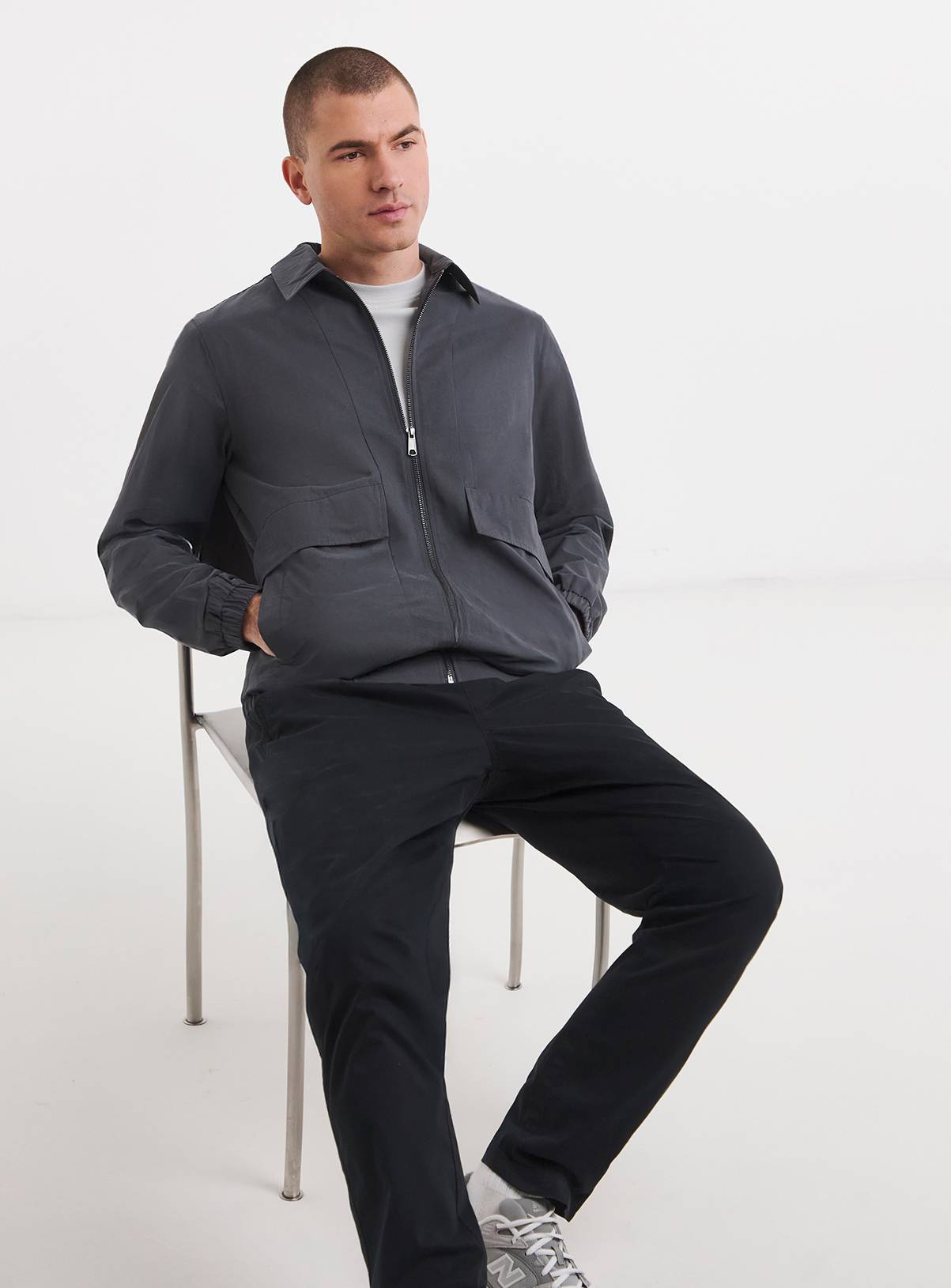 JACAMO Peached Smart Harrington Jackey Grey M - Image 3