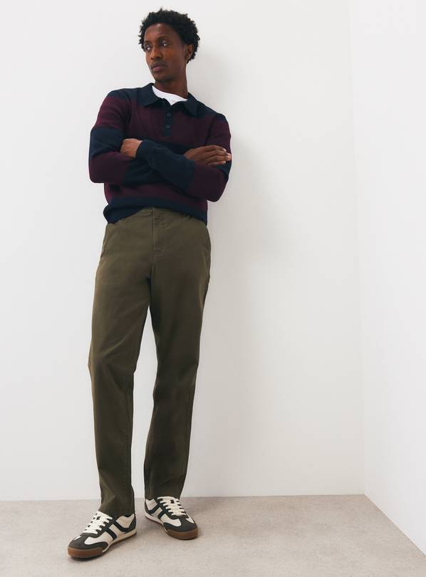Khaki Ultimate Straight Leg Chinos 32R