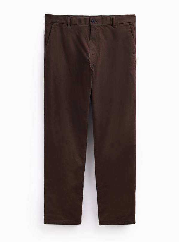 Brown Straight Leg Chinos 30R