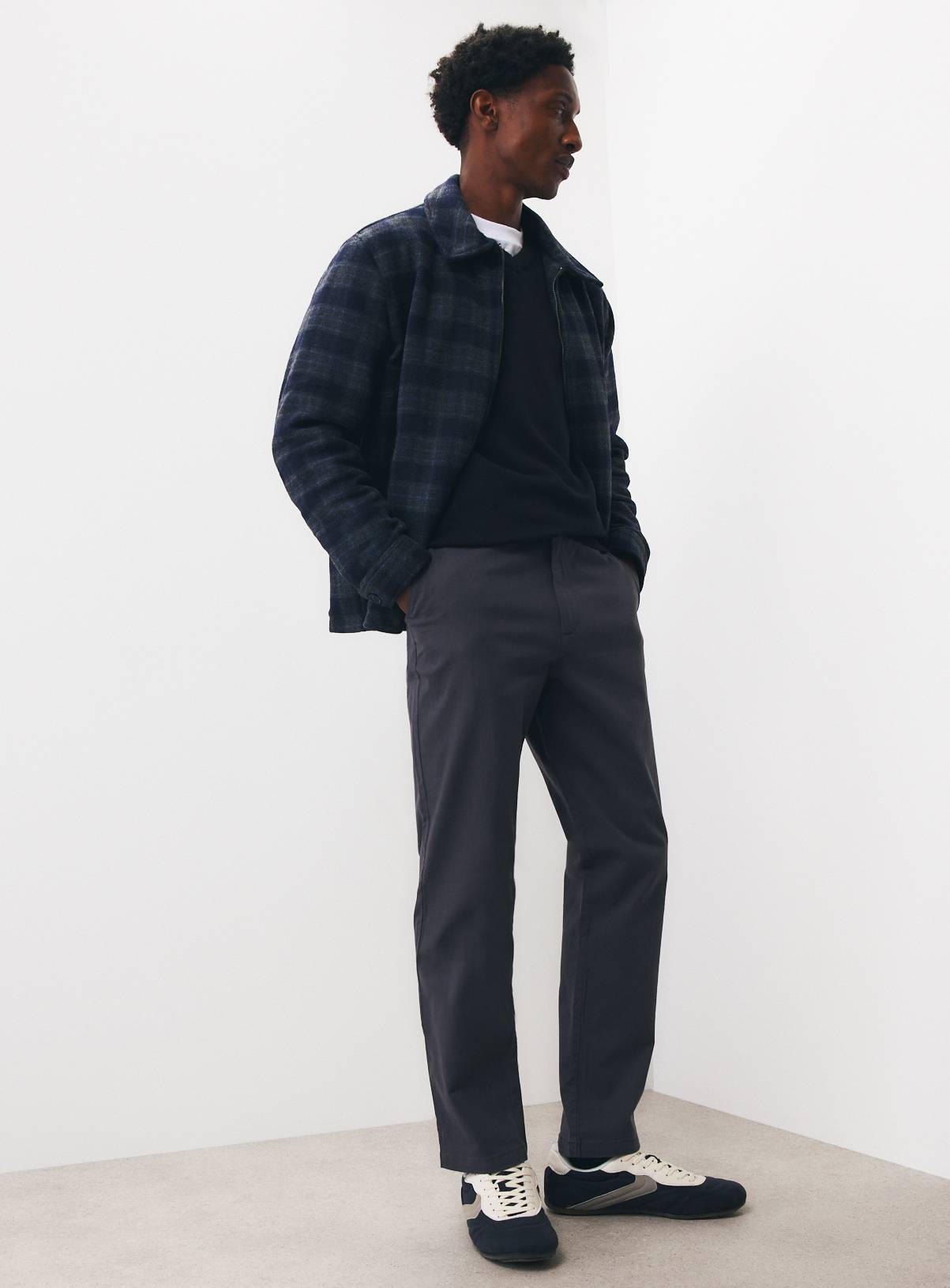 Charcoal Straight Leg Chinos 34S - Image 1