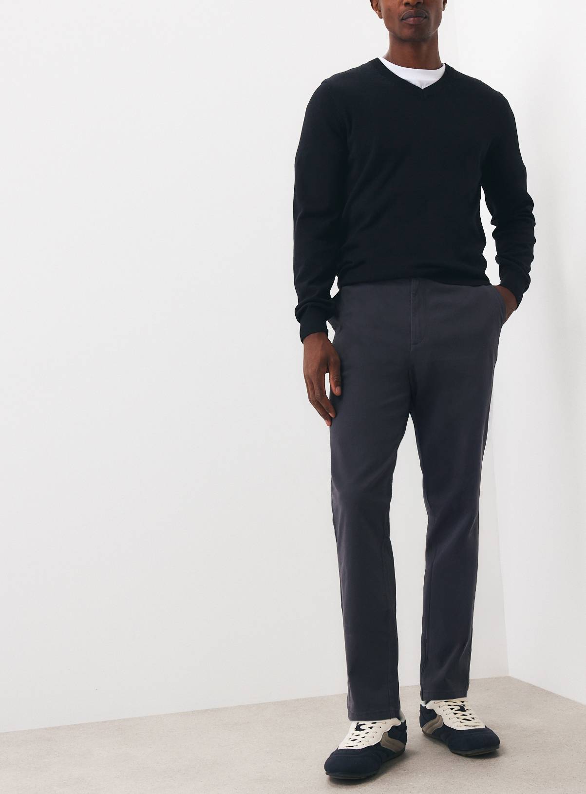 Charcoal Straight Leg Chinos 34S - Image 2