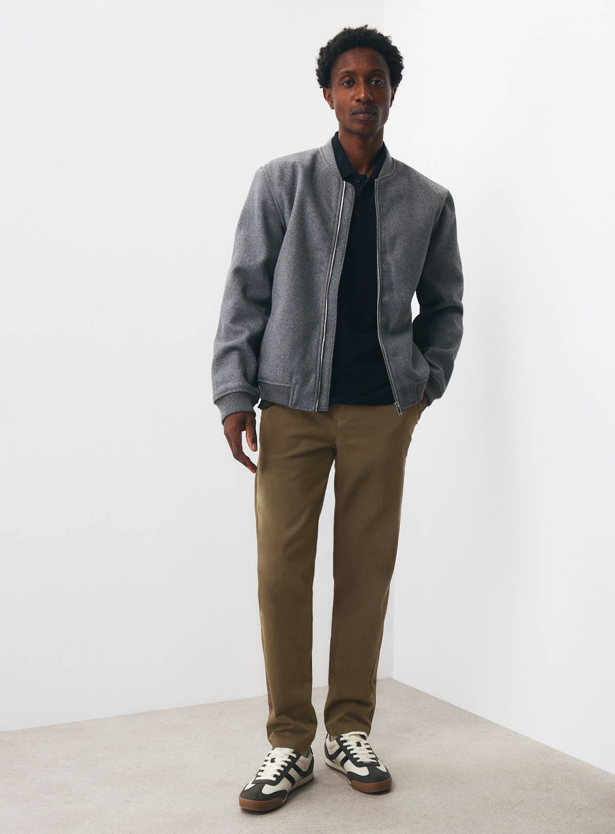 Khaki Slim Chino Trousers 30R - Image 2