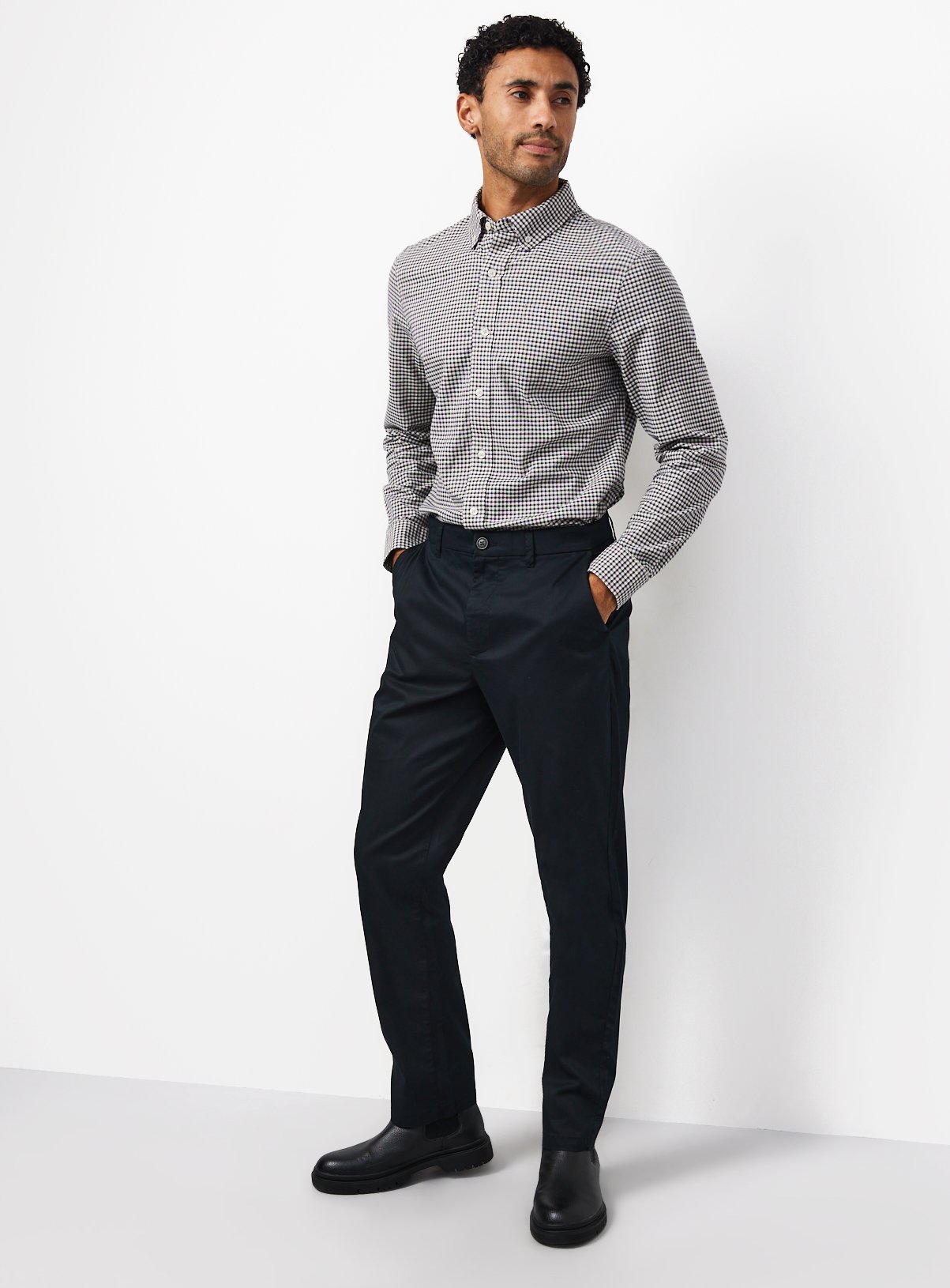 Black Lightweight Straight Leg Chinos 30L - Image 2 thumbnail