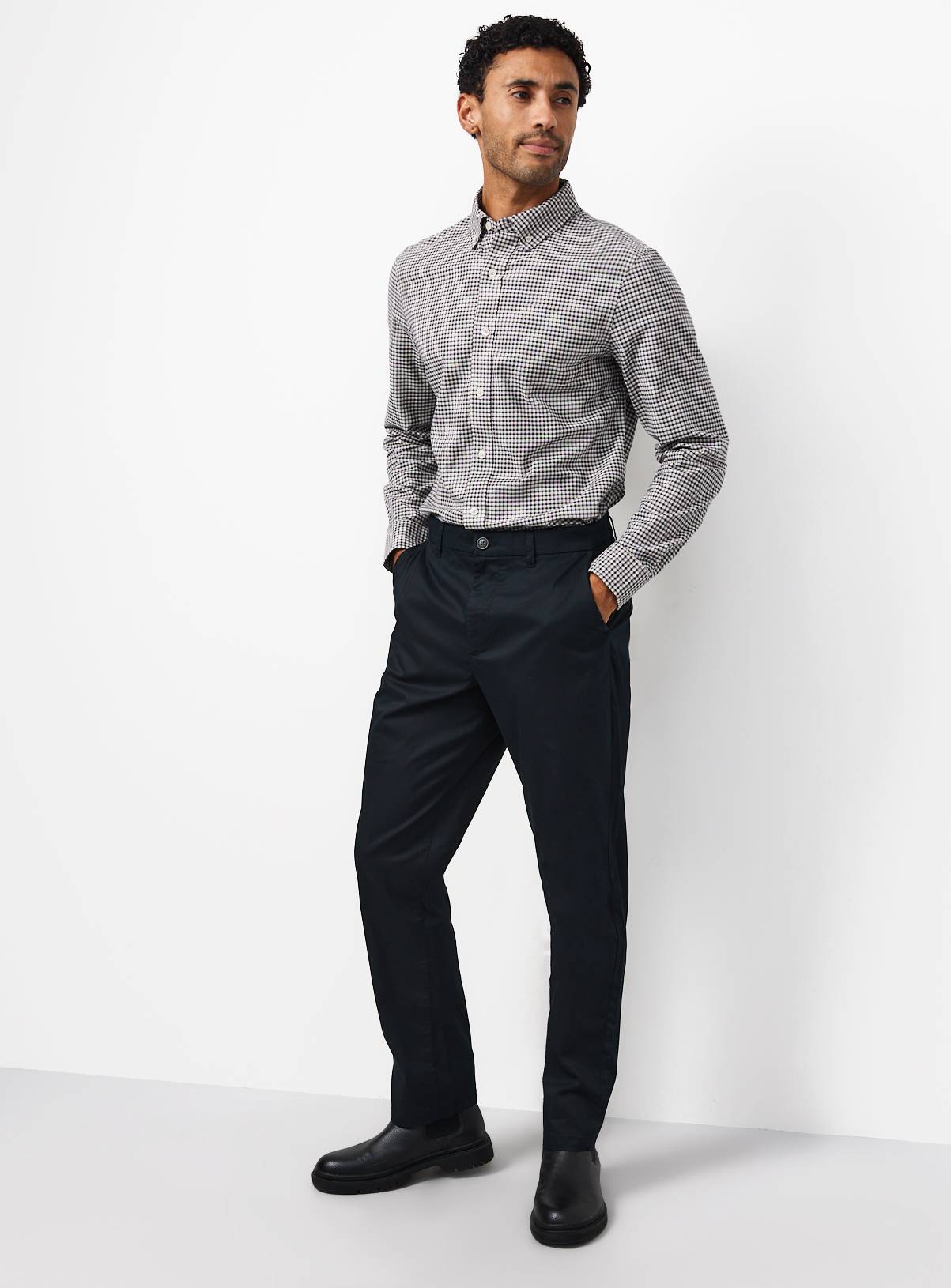 Black Lightweight Straight Leg Chinos 30L - Image 2