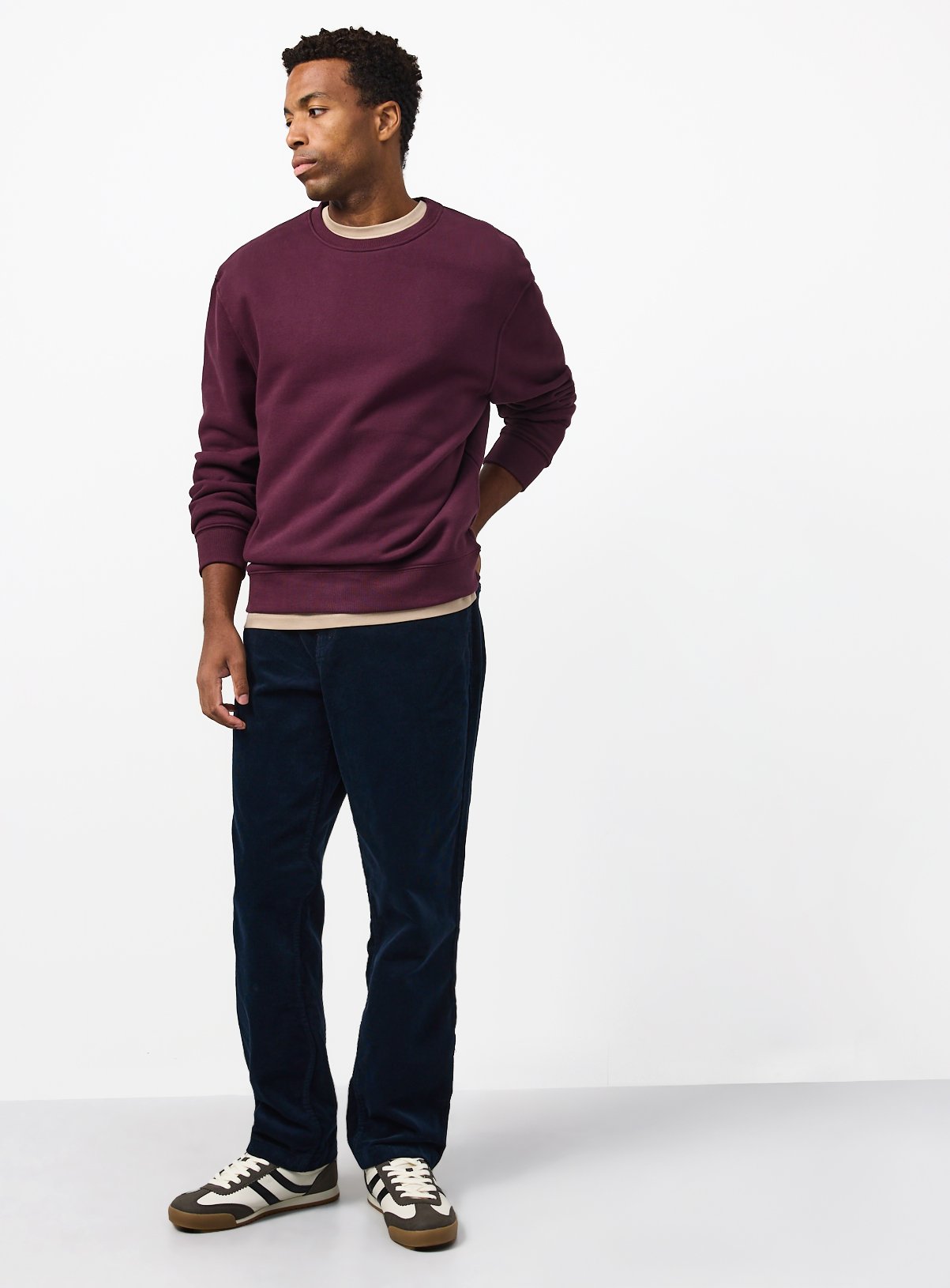 Navy Cotton-Rich Cord Trousers 40R - Image 2 thumbnail