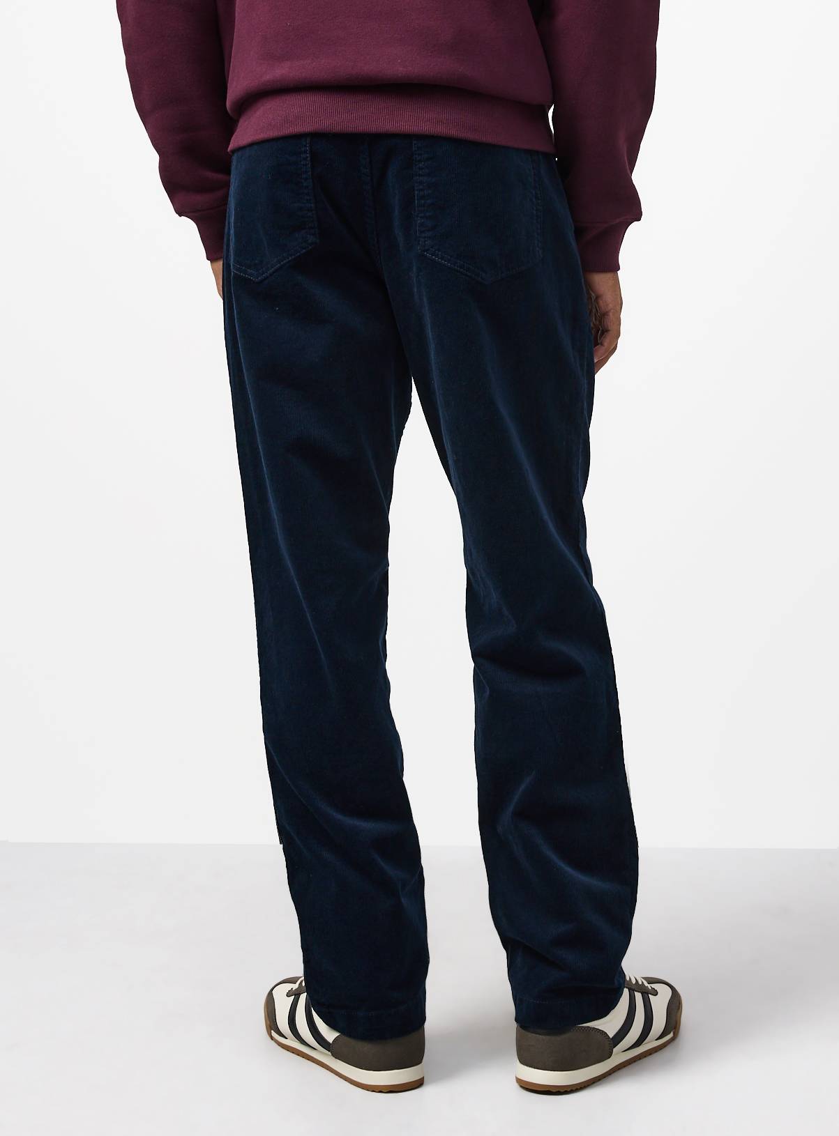 Navy Cotton-Rich Cord Trousers 40R - Image 5