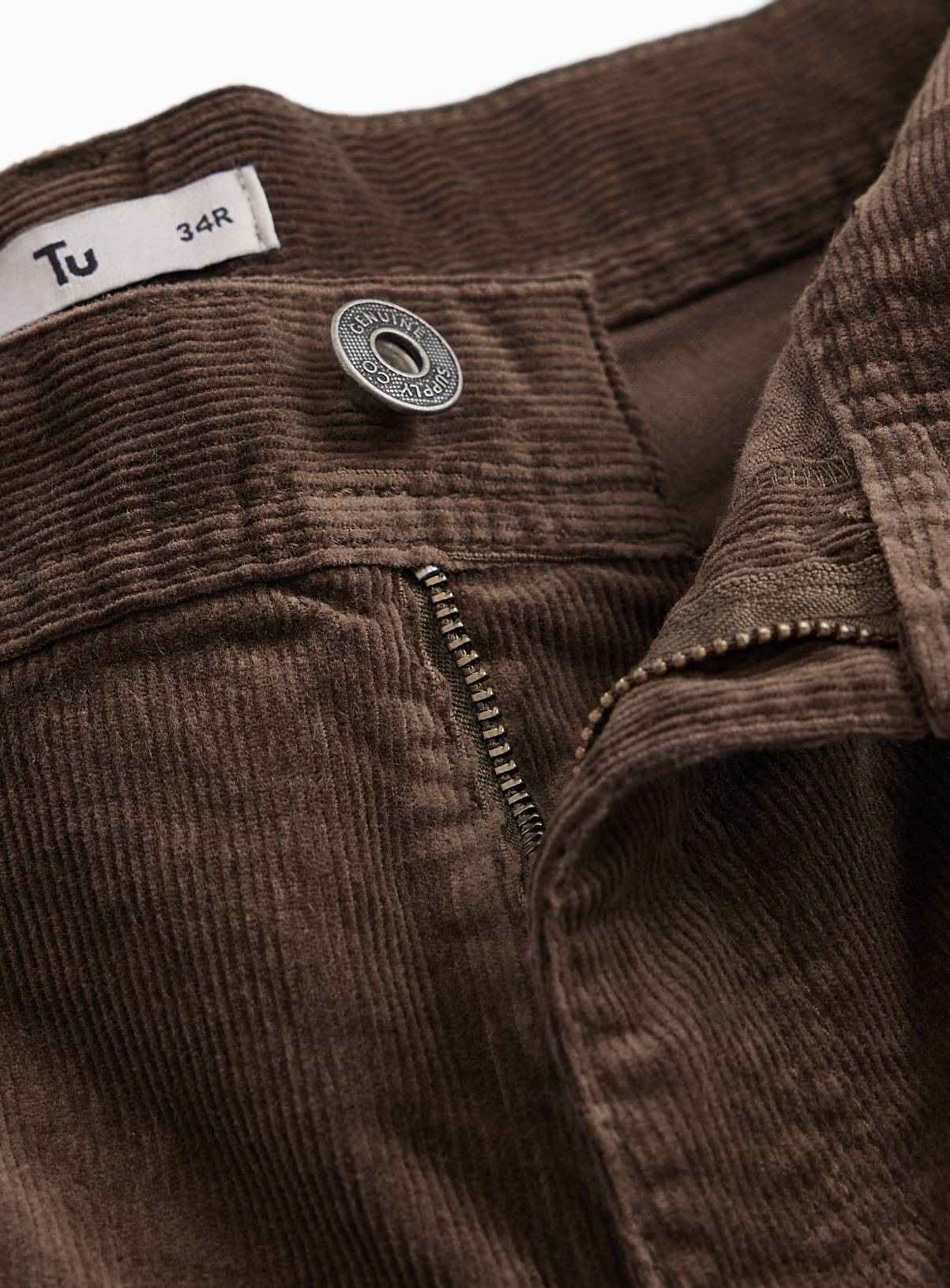 Khaki Corduroy Trousers 44S - Image 4
