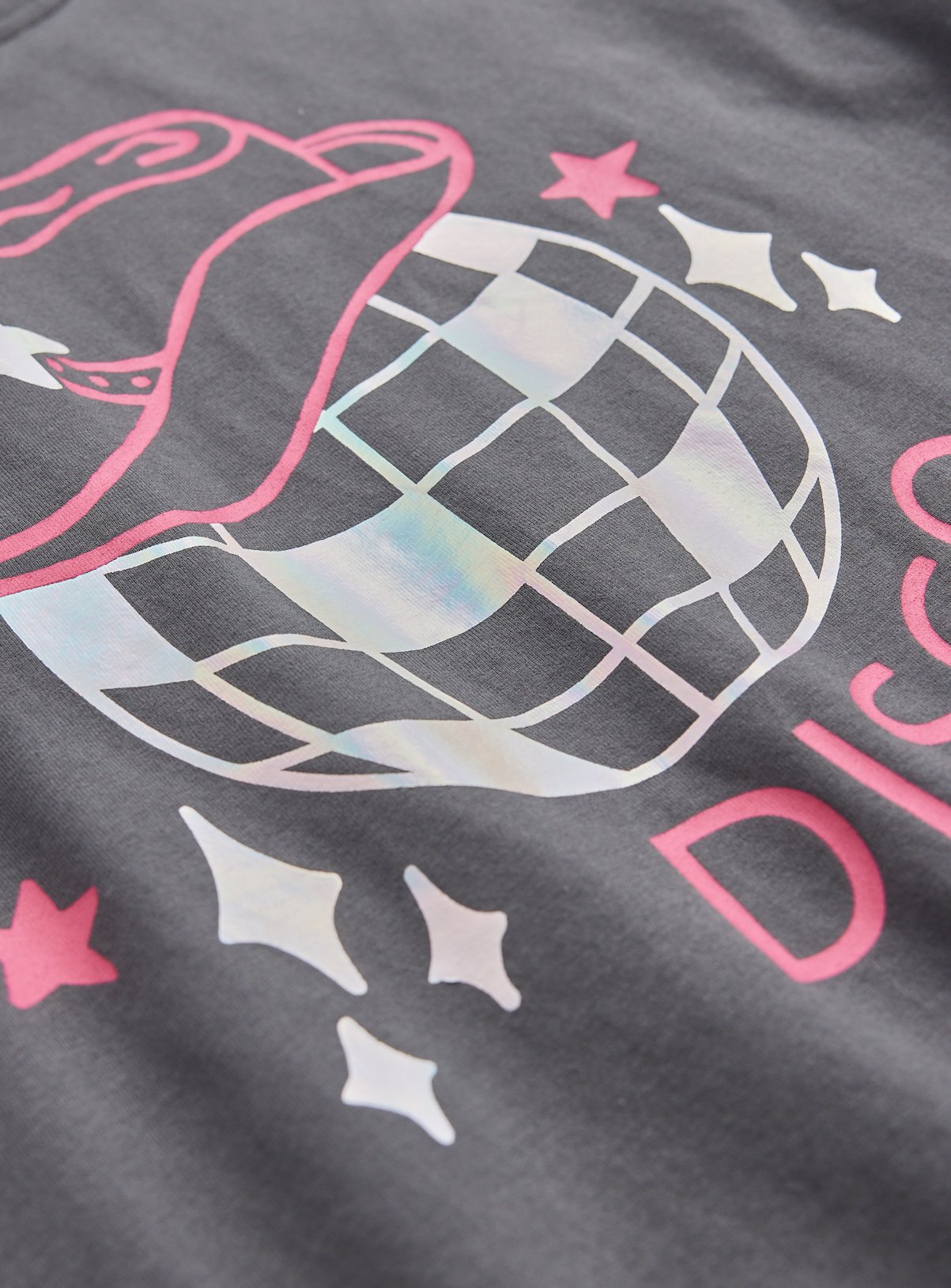 Charcoal Disco Ball Graphic T-Shirt 11 years - Image 2 thumbnail