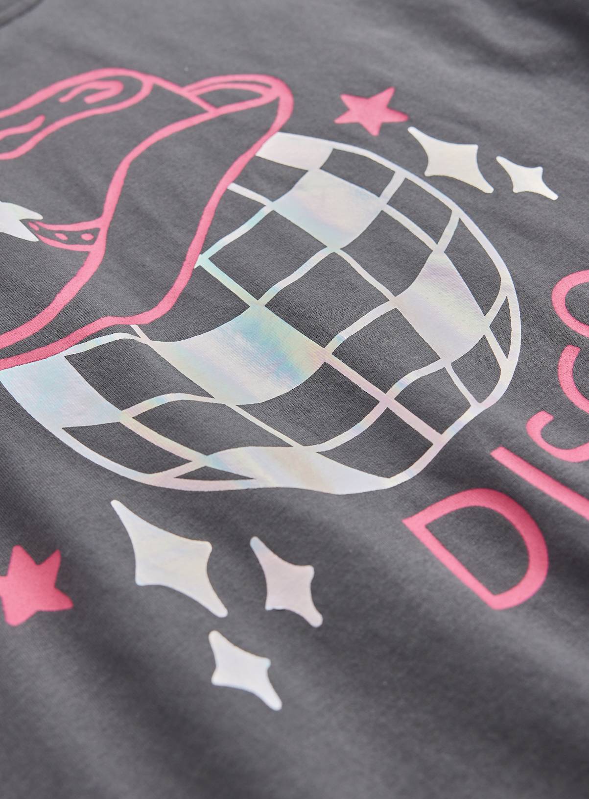 Charcoal Disco Ball Graphic T-Shirt 11 years - Image 2