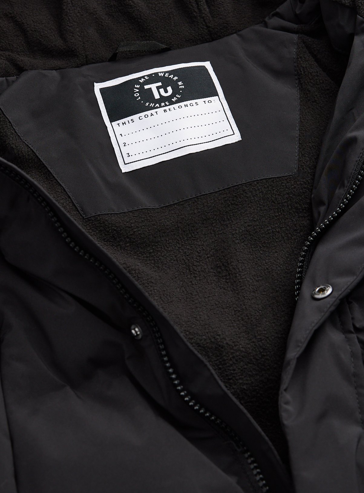 Black Longline Hooded Puffer Coat 5-6 years - Image 2 thumbnail