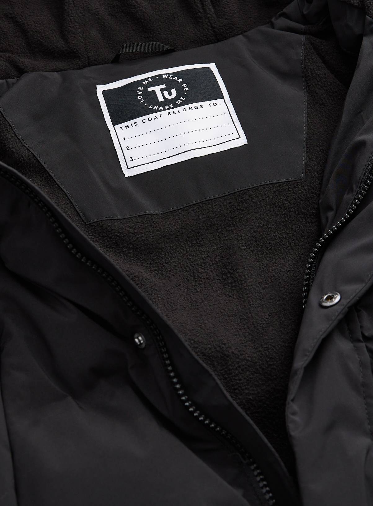 Black Longline Hooded Puffer Coat 5-6 years - Image 2
