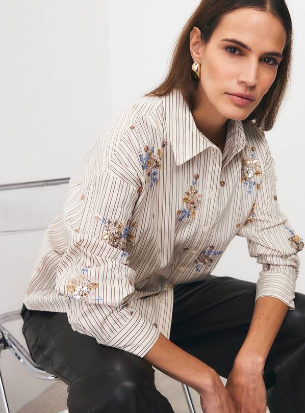 Paleo Embroidered Pinstripe Shirt 20