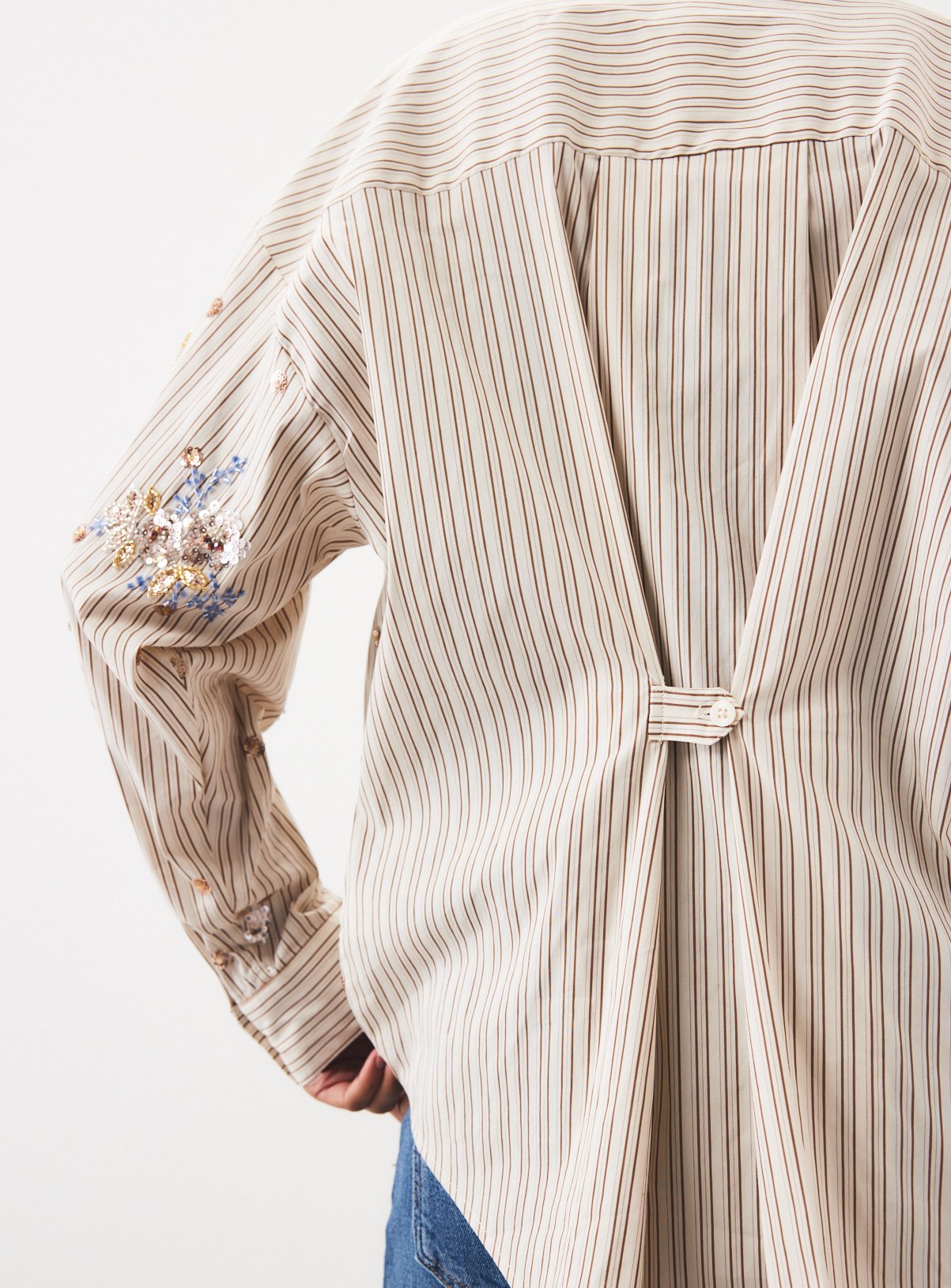 Embroidered Pinstripe Shirt 18 - Image 2 thumbnail
