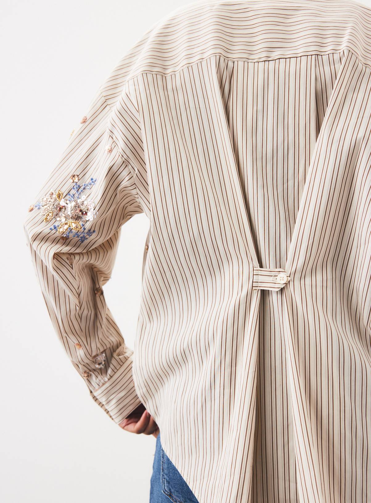 Embroidered Pinstripe Shirt 18 - Image 2