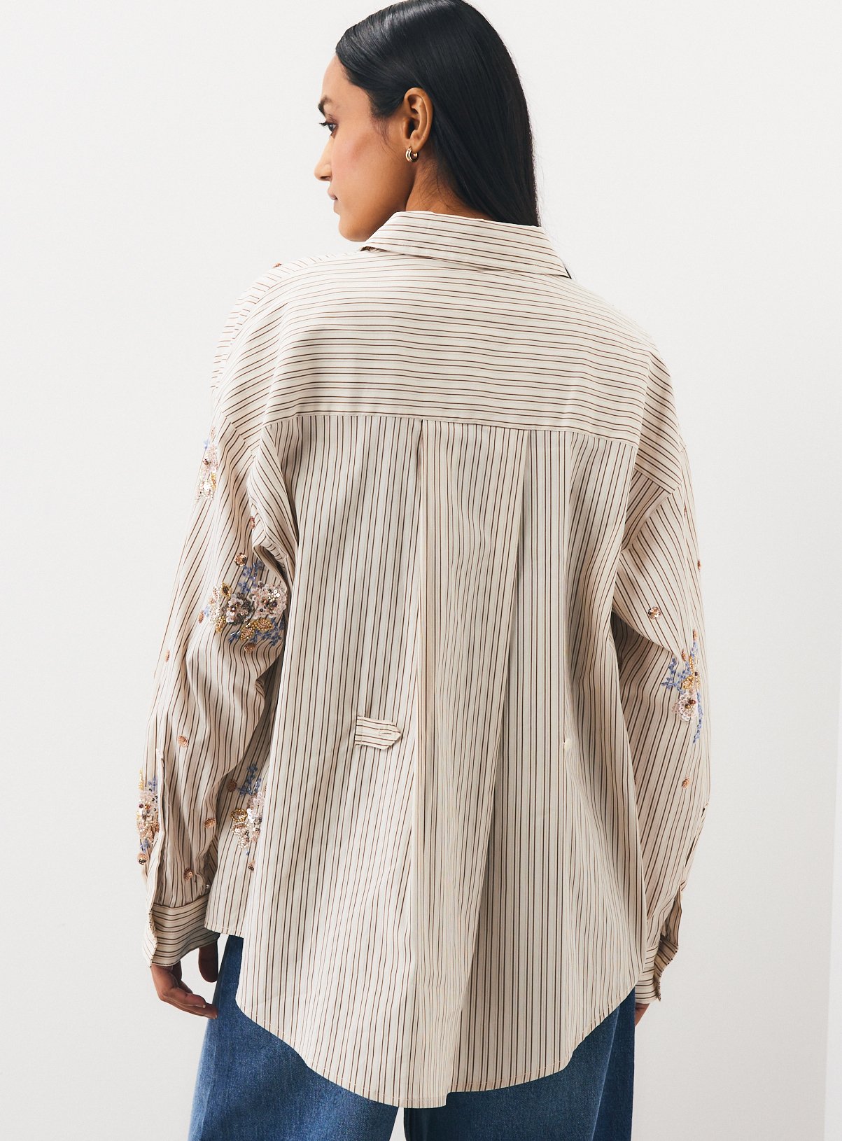 Embroidered Pinstripe Shirt 18 - Image 4 thumbnail
