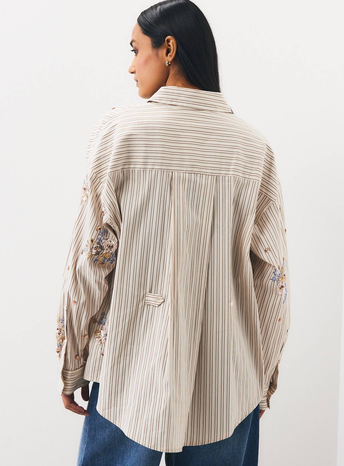Embroidered Pinstripe Shirt 18 - Image 4
