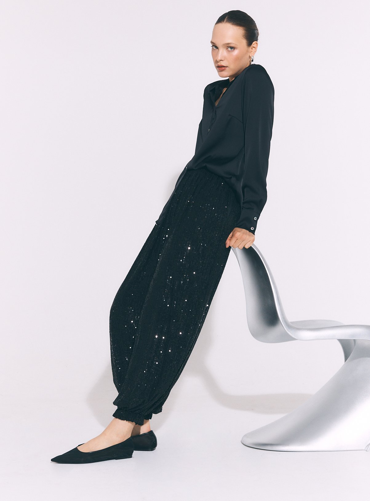 Black Satin Regular Fit Shirt 16 - Image 2 thumbnail