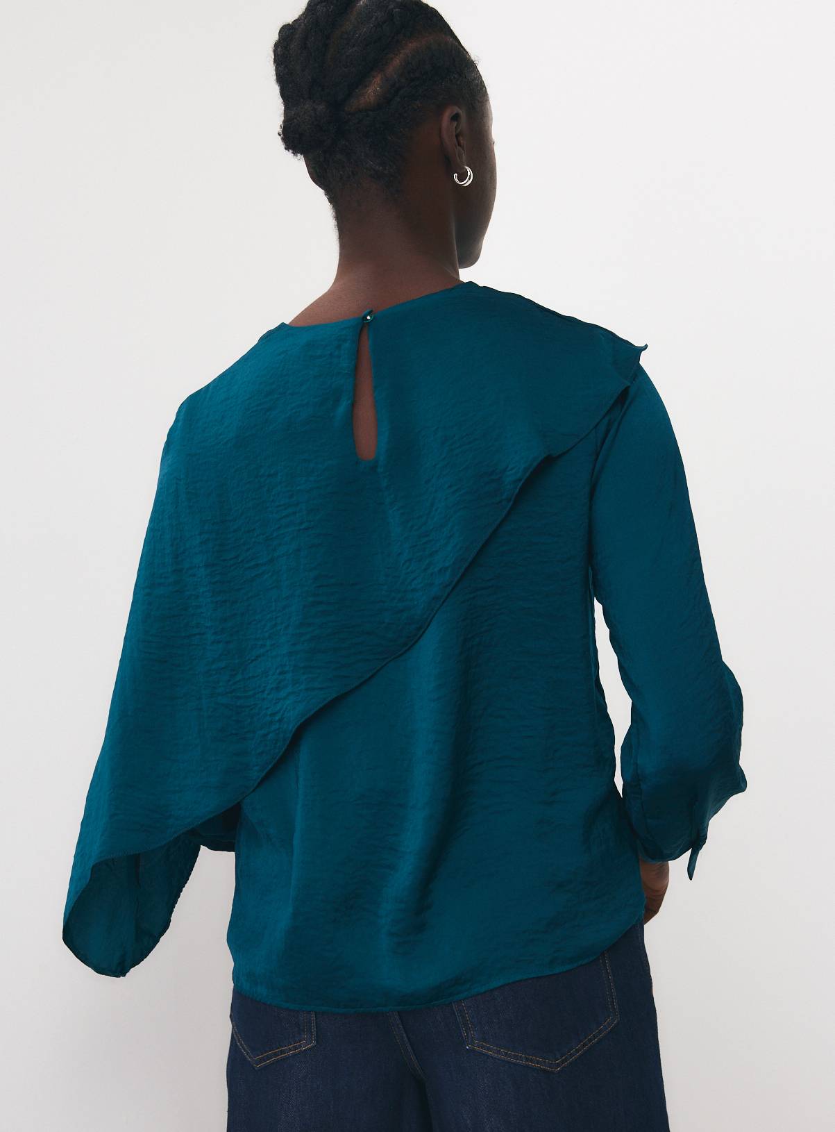 Satin Cross Body Detail Blouse 8 - Image 4