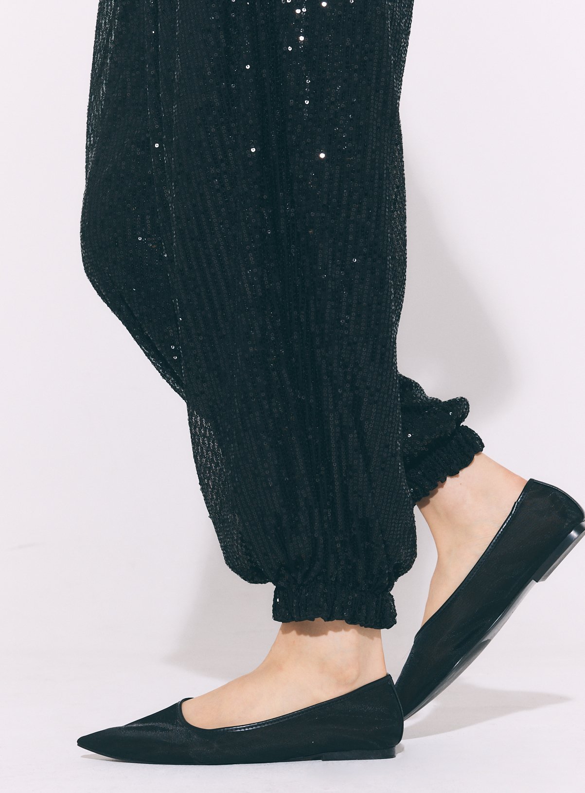 Black Sequin Balloon Trousers 16 - Image 5 thumbnail