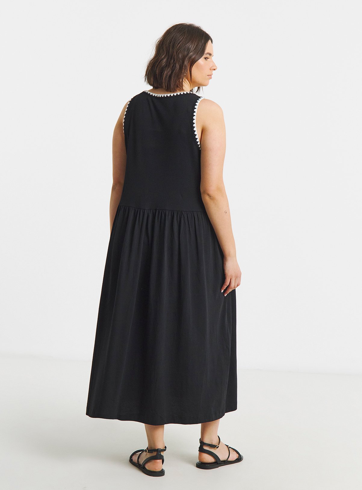 SIMPLY BE Jersey Mix Midaxi Dress With Whipstitch 16 - Image 2 thumbnail