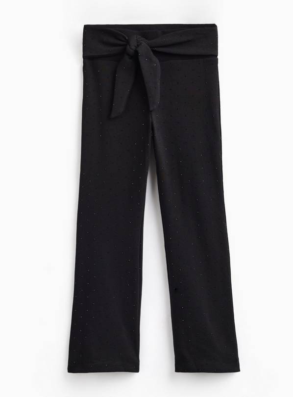 Black Kickflare Tie Front Leggings 10 years