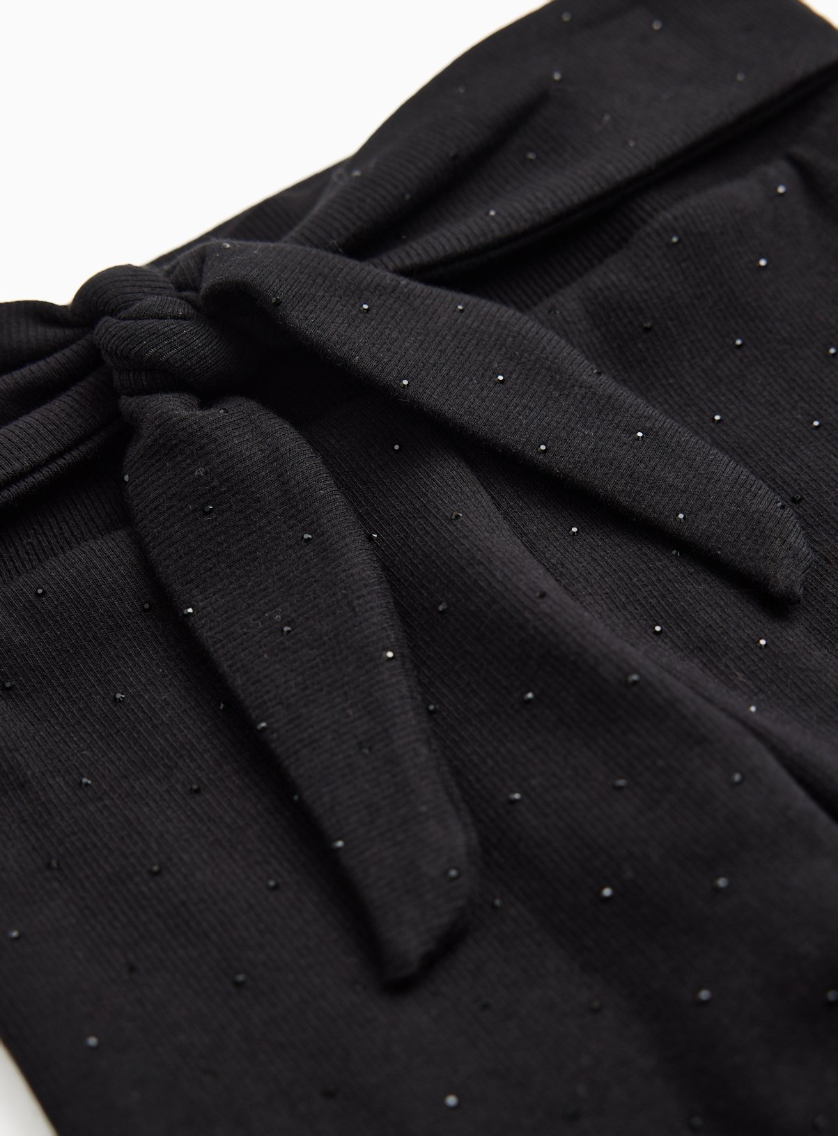 Black Hotfix Tie Front Loose Fit Leggings 9 years - Image 2 thumbnail