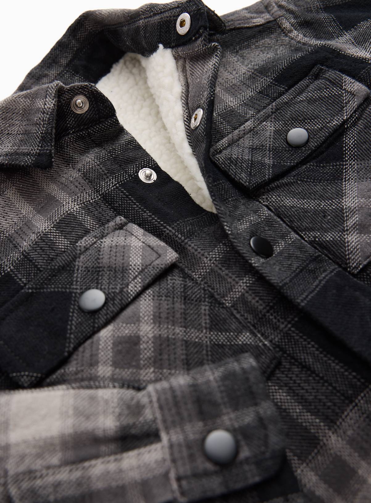 Borg Lined Check Shirt 12 years - Image 2