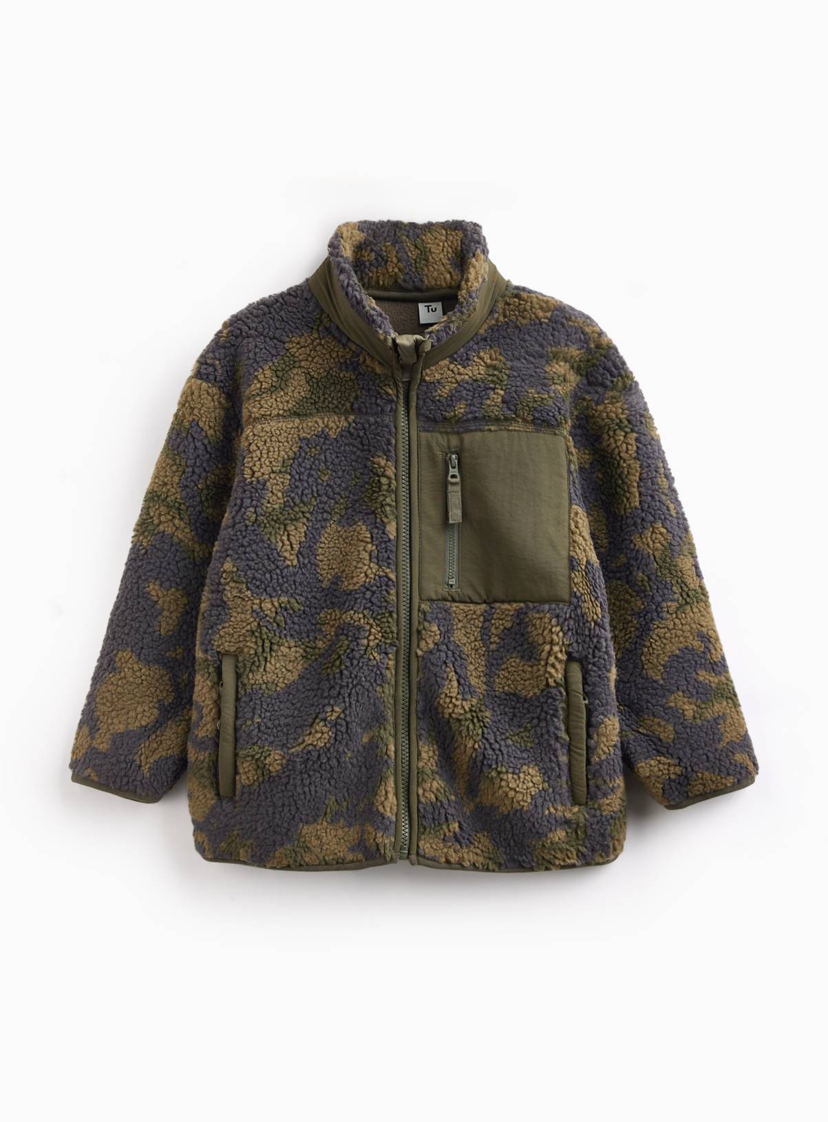 Camo Borg Jacket 13-14 years - Image 1