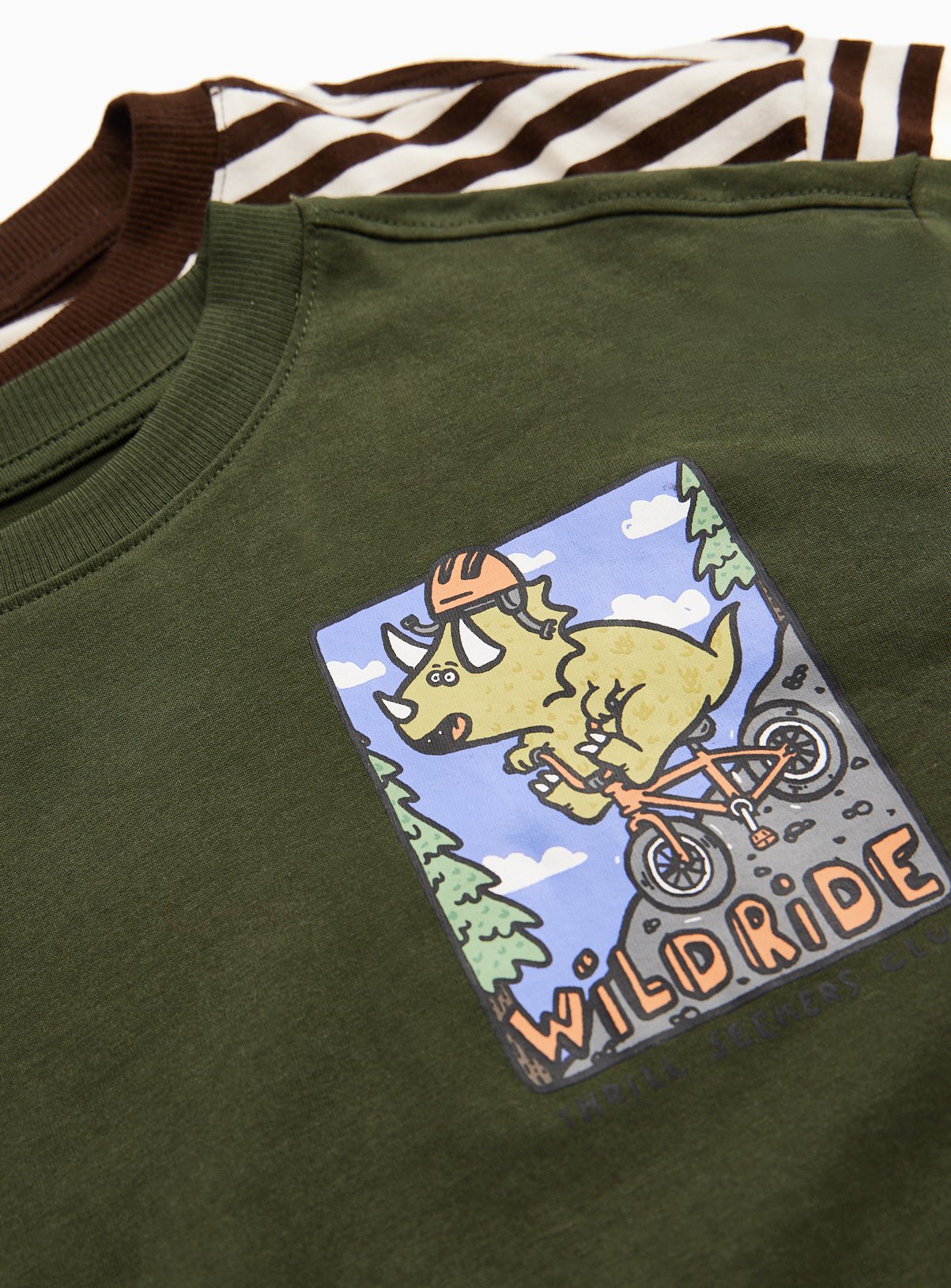 Great Outdoors Dinosaur Long Sleeve T-Shirts 3-Pack 6-7 years - Image 2 thumbnail
