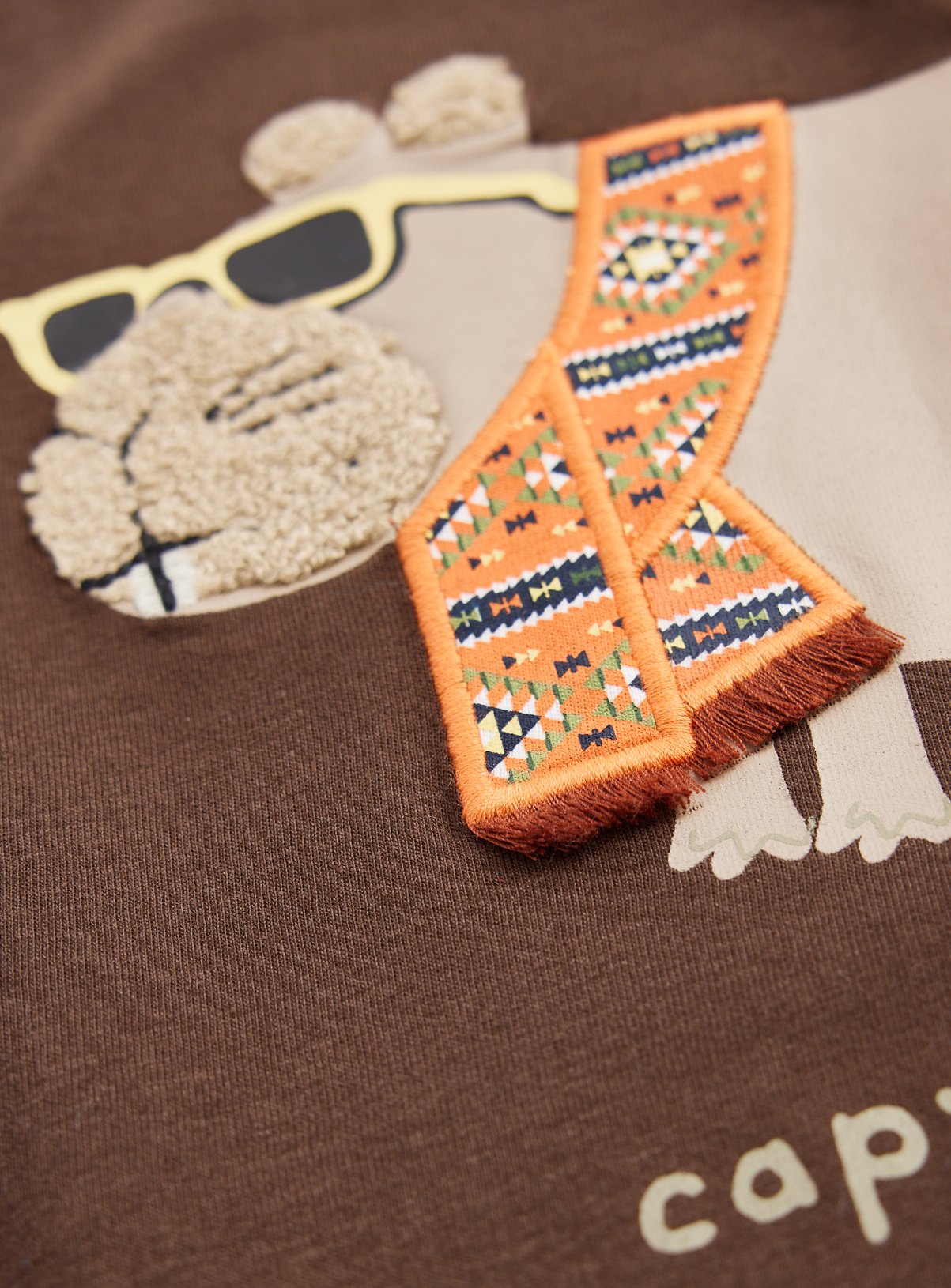Brown Bouclé Capybara Long Sleeve T-Shirt 7-8 years - Image 2 thumbnail